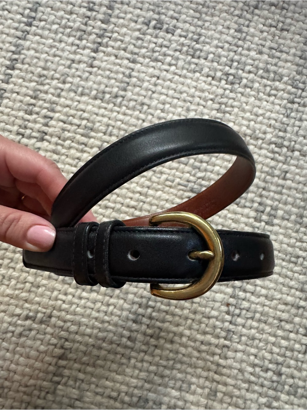 Coach Black Leathr Brass Belt Large